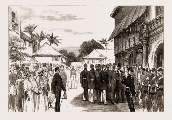 THE ROYAL VISIT TO INDIA: THE PRINCE OF WALES AT GOA: ARRIVAL AT THE GOVERNOR'S PALACE, 1876