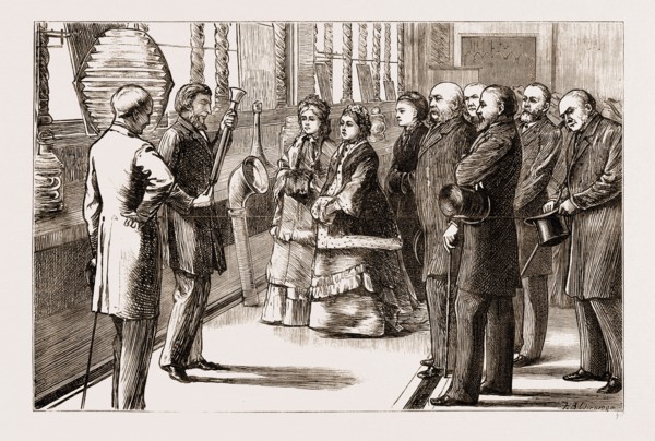 VISIT OF THE QUEEN TO THE LOAN COLLECTION OF SCIENTIFIC APPARATUS AT SOUTH KENSINGTON, LONDON, UK,