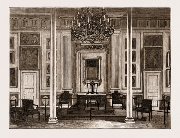 THE AMERICAN CENTENNIAL EXHIBITION, 1876: ROOM IN INDEPENDENCE HALL WHERE THE DECLARATION OF