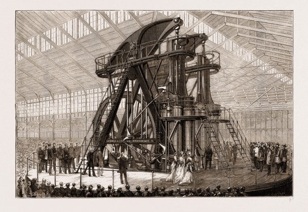 THE AMERICAN CENTENNIAL EXHIBITION, 1876: PRESIDENT GRANT AND THE EMPEROR OF BRAZIL STARTING THE