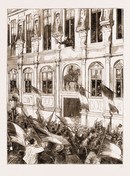 M. GAMBETTA PROCLAIMING THE DEPOSITION OF NAPOLEON III. AND THE ESTABLISHMENT OF THE REPUBLIC FROM