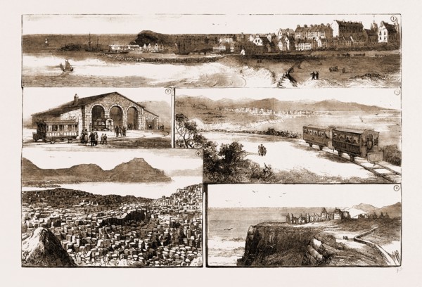 THE NEW ELECTRIC TRAMWAY BETWEEN PORTRUSH AND BUSHMILLS, ULSTER, 1883: 1. Portrush, from the
