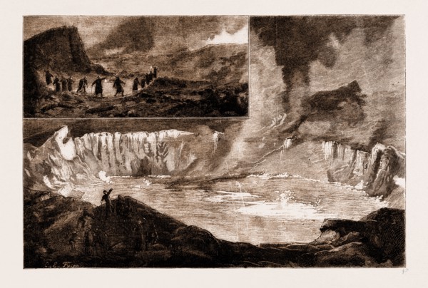 A NIGHT DESCENT INTO THE CRATER OF KILAUEA, HAWAII, SANDWICH ISLANDS: CROSSING THE CRATER BY