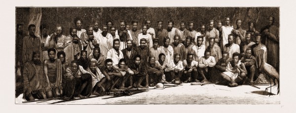 THE RESTORATION OF CETAWAYO: CHIEF DUNN'S MEN: PART OF THE ZULU DEPUTATION OF 1,600 WHO CAME IN TO