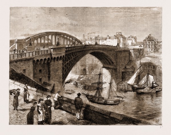 SUNDERLAND BRIDGE OVER THE WEAR, UK, 1883