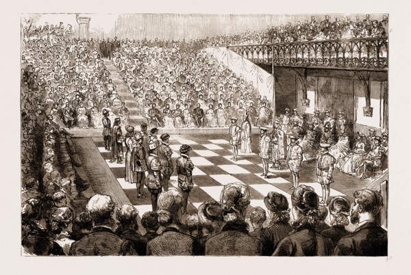 CHESS WITH LIVING PIECES: A MATCH AT THE GUILDHALL, WINCHESTER, UK, 1883
