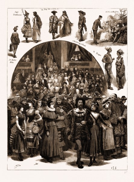 FANCY DRESS BALL AT THE ROYAL ALBERT HALL IN AID OF THE BOLINGBROKE HOUSE PAY HOSPITAL, LONDON, UK,