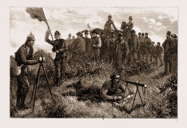 THE VOLUNTEER REVIEW AT BRIGHTON, UK, 1883: A SIGNALLING PARTY