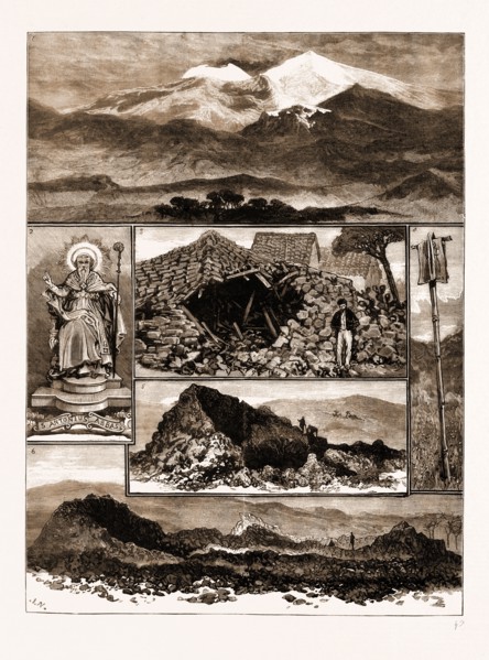 THE ERUPTION OF MOUNT ETNA, SICILY, 1883: 1. View of the Upper Regions of Etna, from the Scene of