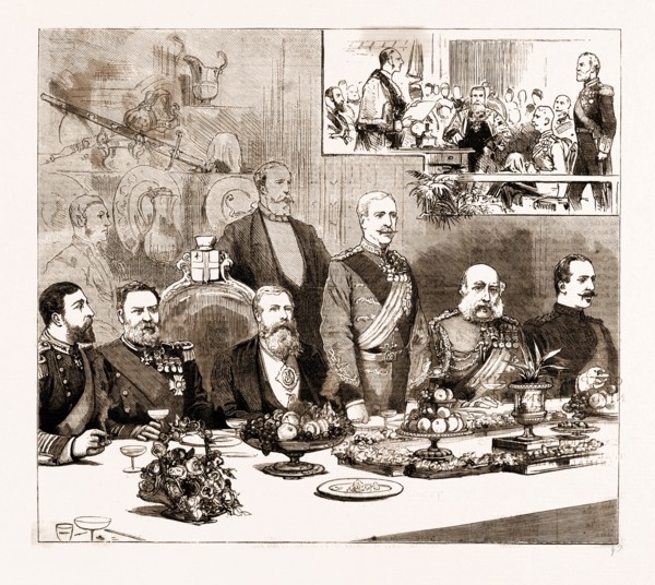 WOLSELEY AND ALCESTER IN THE CITY, THE BANQUET AT THE MANSION HOUSE, LONDON, UK, 1883; THE