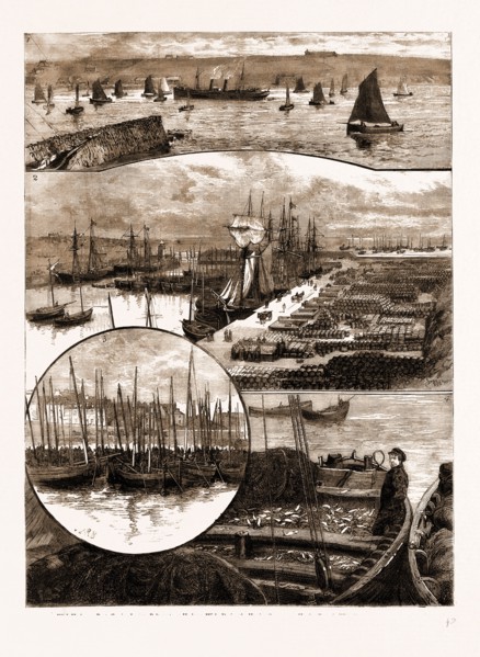 THE HERRING FISHERY AT CAITHNESS, UK: 1. Wick Harbour: Boats Coming In. 2. Pulteneytown Harbour,