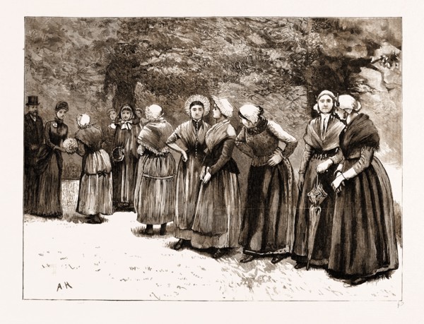 THE INTERNATIONAL EXHIBITION AT SOUTH KENSINGTON, LONDON, UK, 1883: THE PRINCESS OF WALES RECEIVING