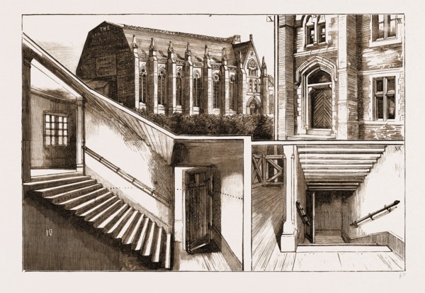THE TERRIBLE DISASTER AT SUNDERLAND, UK, 1883: 1. Exterior View of the Victoria Hall. 2. External