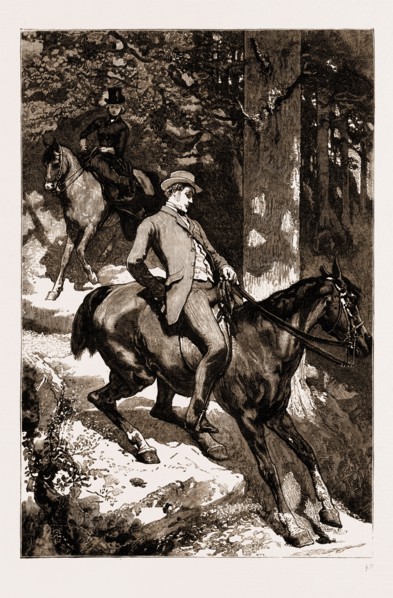 THIRLBY HALL, DRAWN BY WILLIAM SMALL, 1883; In spite of all my entreaties she did ride down.