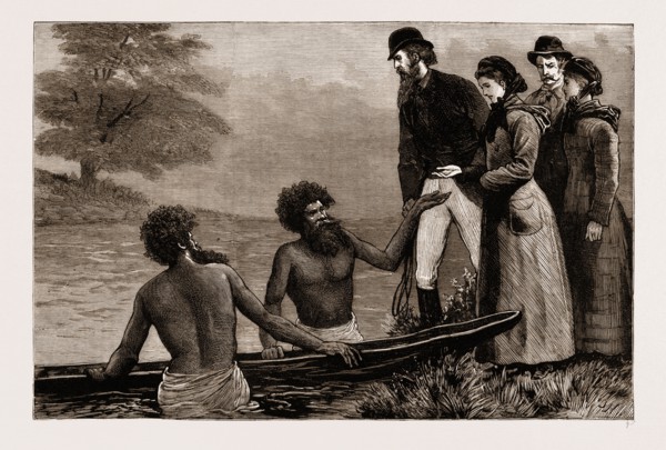 THE LADIES WANT TO CROSS A RIVER, NEW SOUTH WALES, AUSTRALIA, 1883