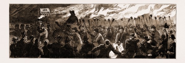 SIR STAFFORD NORTHCOTE IN ULSTER: THE ORANGE TORCHLIGHT PROCESSION IN THE STREETS OF BELFAST,