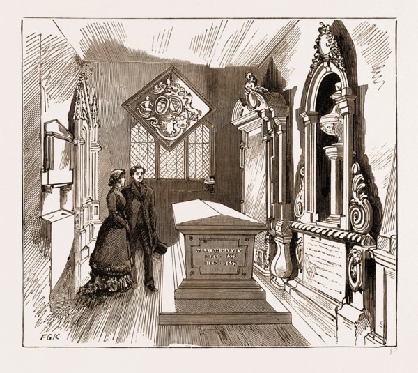 THE REMOVAL OF THE REMAINS OF DR. WILLIAM HARVEY, THE DISCOVERER OF THE CIRCULATION OF THE BLOOD,
