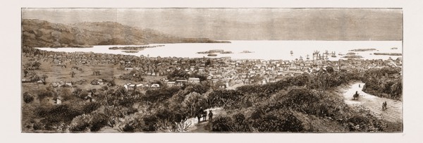 THE REVOLUTION IN HAITI: VIEW OF PORT-AU-PRINCE, 1883