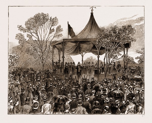 THE PURCHASE OF ROCHESTER CASTLE BY THE CORPORATION OF THE TOWN, UK, 1883: THE MAYOR READING THE