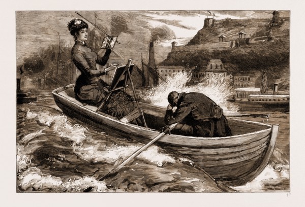 A ROYAL ENTHUSIAST: A SKETCH IN QUEBEC HARBOUR, CANADA, 1883