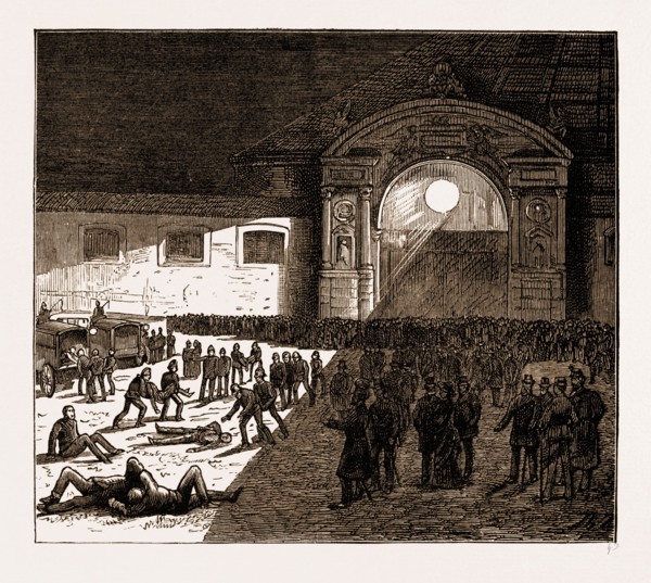 THE ELECTRIC LIGHT ON THE BATTLEFIELD: AN AMBULANCE DRILL IN THE AUSTRIAN ARMY AT VIENNA, 1883