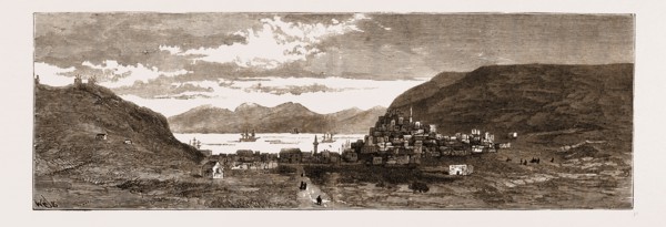 VIEW OF THE VILLAGE OF TCHESME, ANATOLIA, ASIA MINOR, PARTIALLY DESTROYED DURING THE RECENT