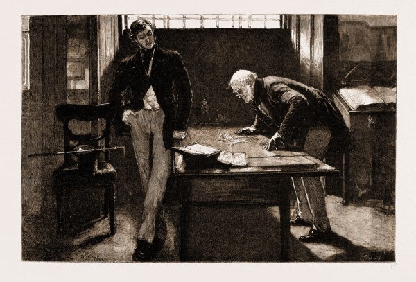 THIRLBY HALL, DRAWN BY WILLIAM SMALL, 1883; Old Mr. Jacobson examined with interest the glittering
