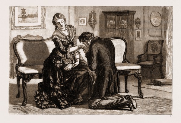 THIRLBY HALL, DRAWN BY WILLIAM SMALL, 1883; I caught one of her hands and covered it with kisses.