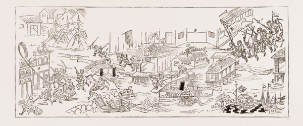 THE RIOTING IN CANTON, 1883: 1. Chinese Camp and Tents. 2. Offices of Messrs. Butterfield and