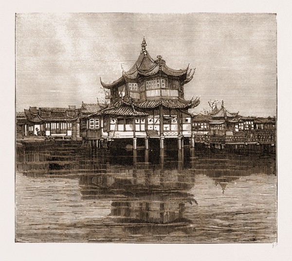 THE WU SOONG TING TEA-DRINKING HOUSE IN THE NATIVE CITY, SHANGHAI, CHINA, 1883