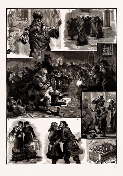 EASTERN IN SOUTHERN RUSSIA, 1886: 1. "Christ is Risen". 2. Purchasing Candles at Entrance of Church