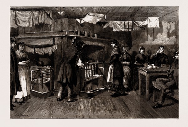 THE KITCHEN OF A COMMON LODGING HOUSE, SPITALFIELDS, LONDON, UK, 1886
