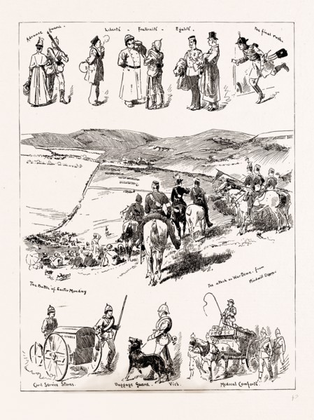 THE VOLUNTEER MANOEUVRES NEAR PORTSMOUTH, UK, 1886; Medical Comforts, Baggage Guard, Civil Service