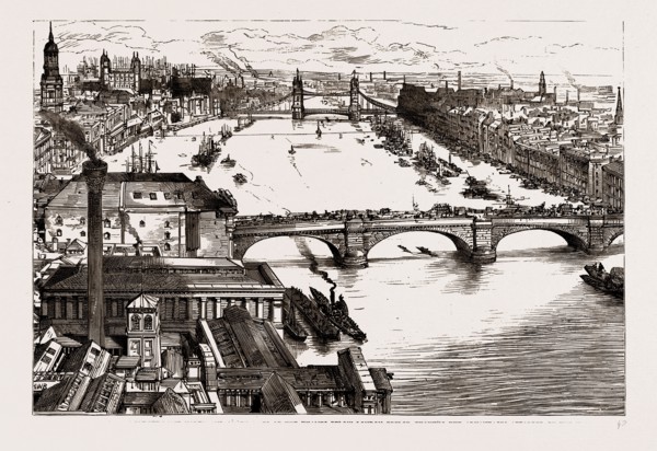 MEANS OF COMMUNICATION BETWEEN THE NORTH AND SOUTH SIDES OF THE THAMES BELOW LONDON BRIDGE, SHOWING