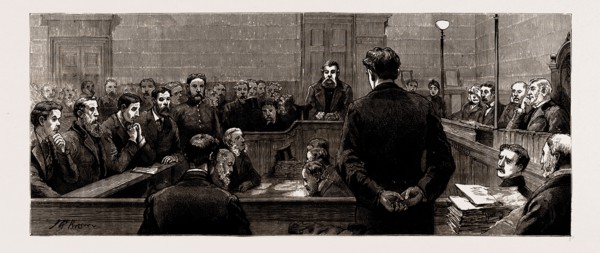 THE LATE RIOTS IN THE WEST-END OF LONDON, UK, 1886: THE SOCIALIST LEADERS AT BOW-STREET POLICE