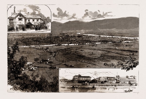 THE REVOLUTION IN NEPAL, INDIA, 1886: 1. The British Residency, Kathmandu, Nepal. 2. General View