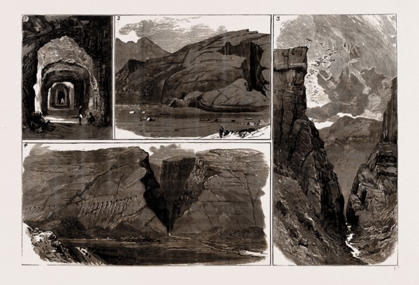 THE DEFENCE OF INDIA, 1886: SKETCHES AT THE CHAPPER RIFT ON THE QUETTA RAILWAY, NOW IN COURSE OF