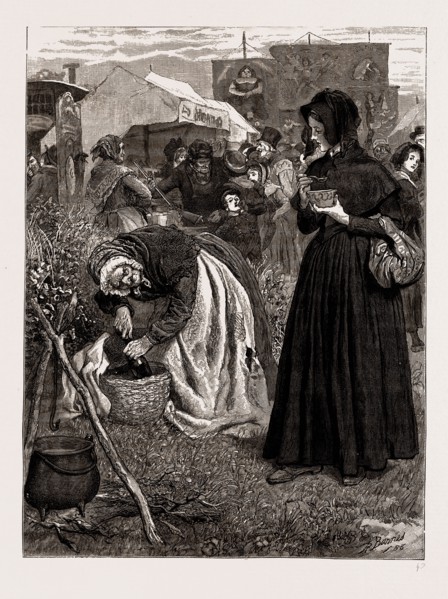 THE MAYOR OF CASTERBRIDGE, DRAWN BY ROBERT BARNES, WRITTEN BY THOMAS HARDY, 1886; "The hag opened a