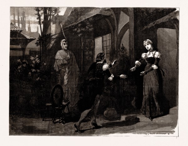 "FAUST", AT THE LYCEUM THEATRE, Mephistopheles (Mr. Irving): "Pretty to see young lovers play with