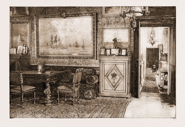 THE KING OF GREECE'S STUDY IN THE PALACE AT ATHENS, GREECE, 1897