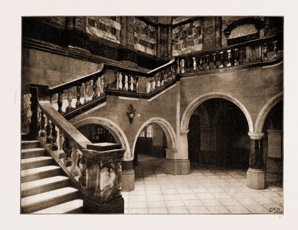 THE QUEEN'S VISIT TO SHEFFIELD: THE NEW TOWN HALL TO BE OPENED BY HER MAJERSTY, UK, 1897: THE GRAND