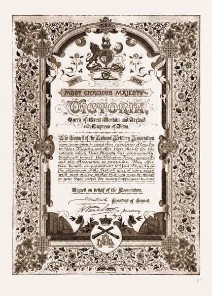 THE QUEEN AND THE VOLUNTEERS, 1897: An address has been presented to Her Majesty the Queen by the
