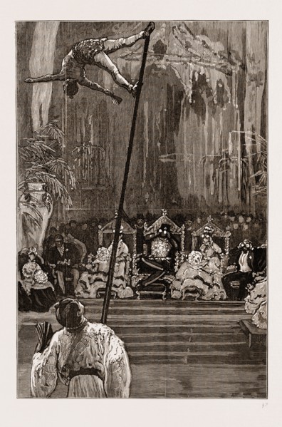 THE SHAH OF PERSIA (IRAN) AT THE CRYSTAL PALACE LONDON UK 1873, THE JAPANESE JUGGLERS
