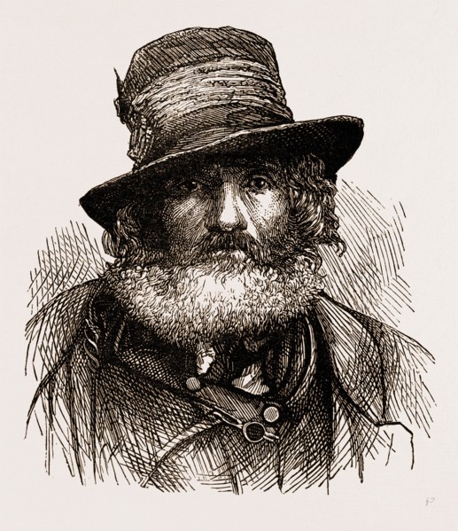 ITALIAN SHEPHERD, ENGRAVING 1873, ITALY