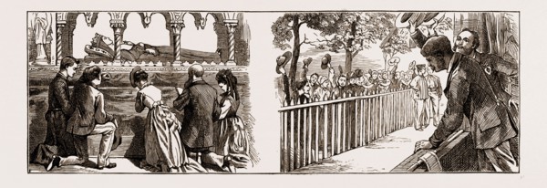 PARAY-LE-MONIAL, FRANCE 1873, WATCHING THE SHRINE LEAVING