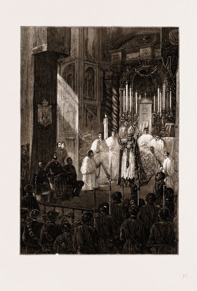 THE CIVIL WAR IN SPAIN, 1875: DON CARLOS ATTENDING MASS AT TOLOSA