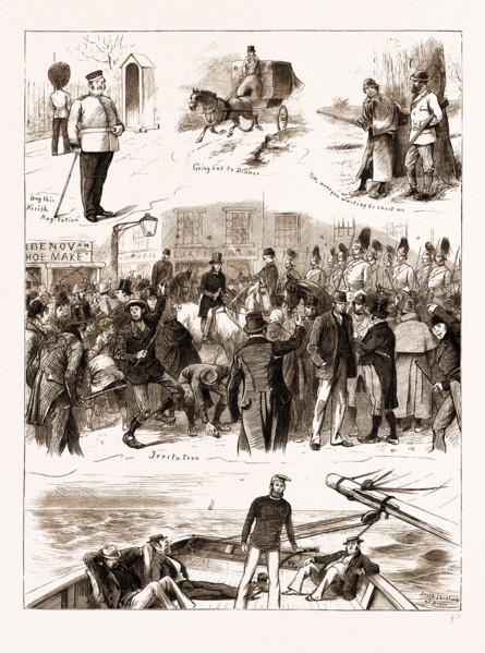 THE IRISH LAND AGITATION, 1881: Going out to dinner, irritation, Irish landlords at peace