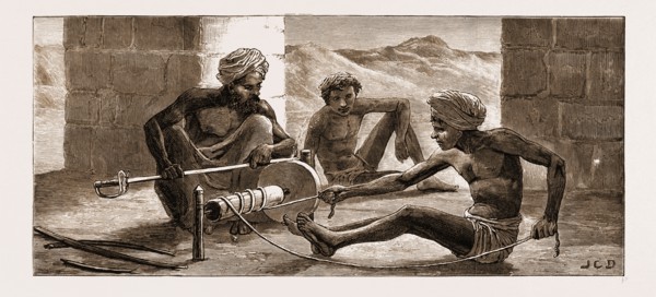 OUR TROOPS IN KANDAHAR, AFGHANISTAN, 1881: GRINDING THE SAHIB'S SWORD