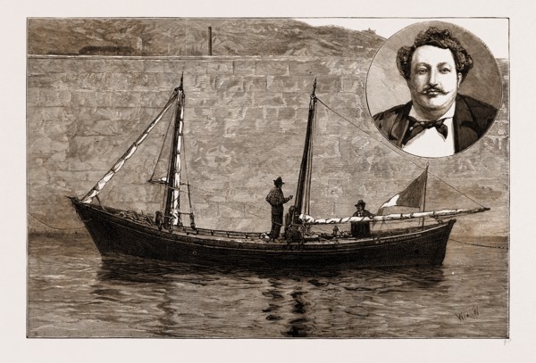 THE ITALIAN MINIATURE SCHOONER "LEONE DI CAPRERA," WHICH HAS RECENTLY CROSSED THE ATLANTIC,