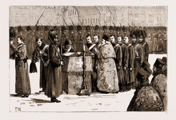THE ASSASSINATION OF CZAR ALEXANDER II. OF RUSSIA, 1881: THE DAY AFTER: THE ARMY SWEARING